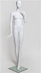 Jane Egghead Glossy White Female Mannequin - Pose 4