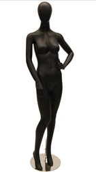 Missy Egghead Matte Black Female Mannequin