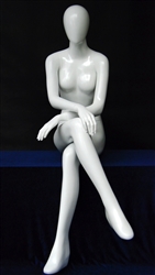 Egghead Glossy White Female Mannequin - Sitting