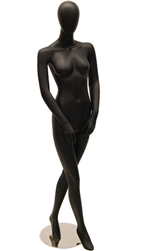 Missy Egghead Matte Black Female Mannequin - Right Leg