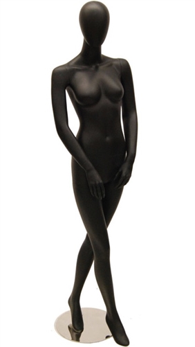 Black Matte Female Mannequin with Egghead