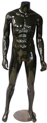 Gloss Black Headless Male Mannequin 30" Waist