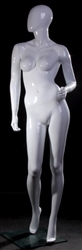 Female Egghead Mannequin in Glossy White