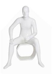 Seated Abstract Male Mannequin in Glossy White