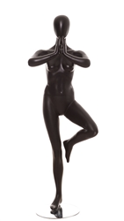 Female Yoga Mannequin Tree Pose in Black