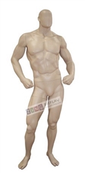 Ripped Male Muscular Mannequin in Fleshtone or Matte White
