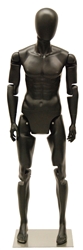 Fiberglass Posable Male Mannequin - Black