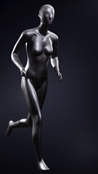Female Athletic Runner Player Mannequin in Silver