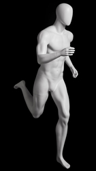 Athletic Running Male Mannequin - Matte White