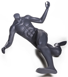 Headless Matte Gray Soccer Mannequin Lying Kick