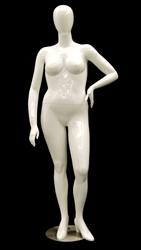 Nancy Plus Sized White Female Mannequin with Left Hand on Hip
