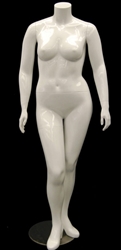 Gloss White Headless Plus Size Female Mannequin - pose 1