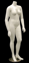 Gloss White Headless Plus Size Female Mannequin - pose 2