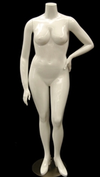 Gloss White Headless Plus Size Female Mannequin - pose 3