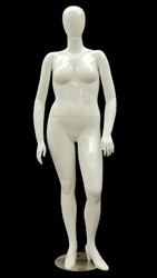 Nancy Plus Sized White Female Mannequin Left Leg Slightly Forward