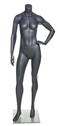 Grey Headless Athletic Female Mannequin - hand on hip
