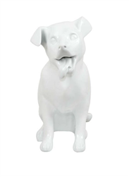 Matte White Happy Tongue Out Dog Mannequin