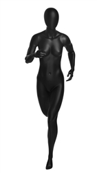 Athletic Running Female Mannequin - Matte Black