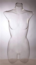 Clear Female 3/4 Torso Form Unbreakable