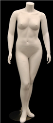 Matte White Headless Plus Size Female Mannequin