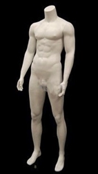 Matte White Male Headless Mannequin in Standing Pose 2