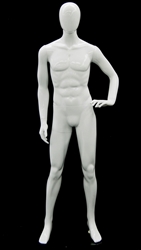 Male Egghead Mannequin Unbreakable Plastic with Hand on Hip