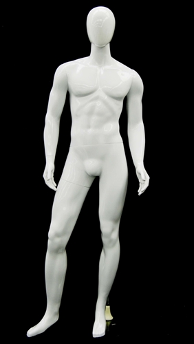 Unbreakable Male Egghead Mannequin in Glossy White