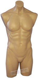3/4 Male Torso Display Headless - Fleshtone