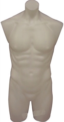 3/4 Male Torso Display Headless - White
