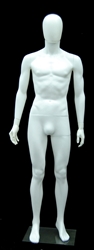 Unbreakable Male Mannequin in White with Removable Egghead