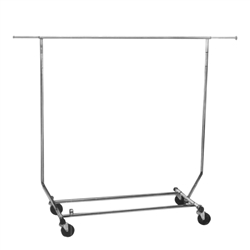 fCollapsible Rolling Garment Rack - Heavy Duty Chrome Construction