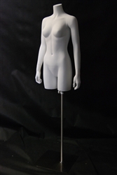 Matte White Headless Female 3/4 Form - Straight Arms