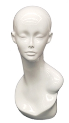 Trish Glossy White Plastic Female Display Head
