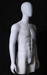 Egghead White Matte Male 3/4 Display Form with Base - Straight Arms