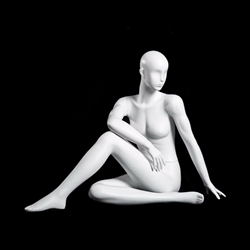 Glossy Pearl Female Yoga Mannequin - Seated Twist