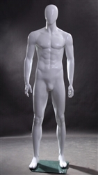 6'5" Tall Glossy White Egghead Male Mannequin