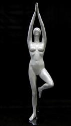 Female Yoga Mannequin Pearl White Tree Pose