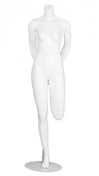Matte White Female Hip Flexor Headless Yoga Mannequin - Add Head as well