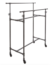 Adjustable Double Bar Box Rack in Anthracite Grey - Pipe Collection from www.zingdisplay.com