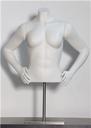 High End Fit Matte White Headless Female Torso - Hands on Hips