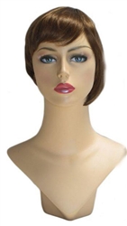 Woman's Dark Brown Bob Style Wig for Mannequin or Head Display