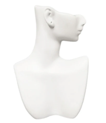 Self-Standing Abstract Jewelry Display Bust with Pierced Ear