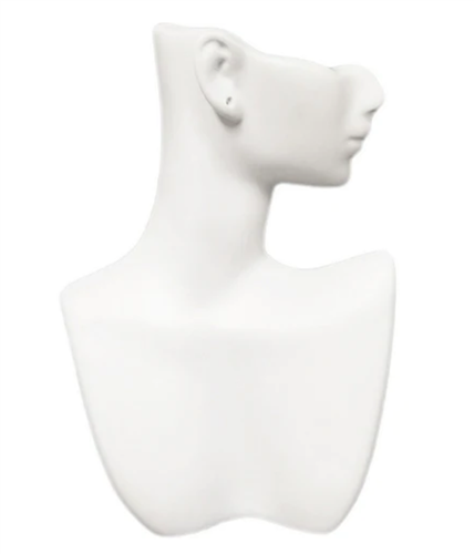 Self-Standing Abstract Jewelry Display Bust with Pierced Ear