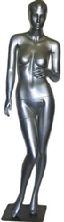 Abstract Head Metallic Silver Female Mannequin