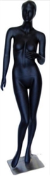 Abstract Head Matte Black Female Mannequin