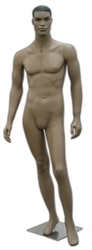 Realistic African American Male Mannequin with Molded Hair