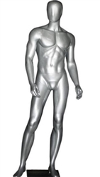 Egghead Male Mannequin in Glossy Silver
