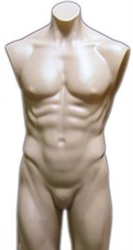 Muscular Skin Tone Male Headless 3/4 Torso Display Form