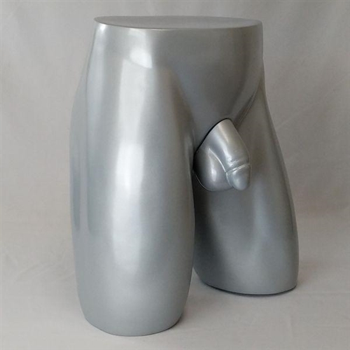 Anatomically Correct Full Size Silver Male Torso Butt Form