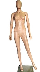 Plastic Egghead Female Mannequin in Tan